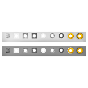 Ekspozytor Adviti oprawy punktowe, szary, 133x16 cm