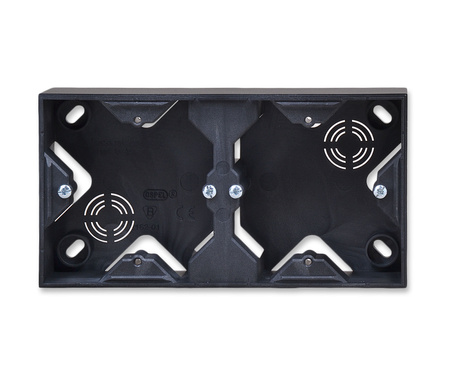 OSPEL AS PNP-2G/33 Puszka naścienna podwójna czarny matalik