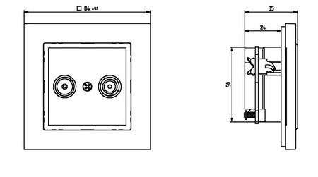 OSPEL SONATA GPA-RK/m/00 Gniazdo RTV końcowe biały