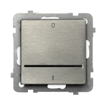 OSPEL SONATA STAL INOX ŁP-11RMS/m/37 Łącznik dwubiegunowy z podświetleniem niebieskim