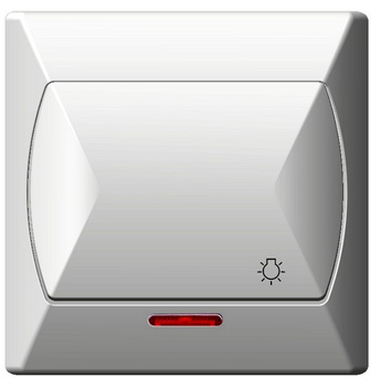 OSPEL AKCENT ŁP-5AS/00 Łącznik zwierny "światło" z podświetleniem biały