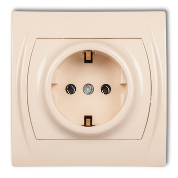 KARLIK LOGO 1LGP-1s Gniazdo pojedyncze z uziemieniem SCHUKO 2P+Z (bez przesłon torów prądowych)