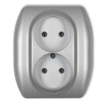 KARLIK TREND 7GP-2 Gniazdo podwójne bez uziemienia 2x2P (bez przesłon torów prądowych)