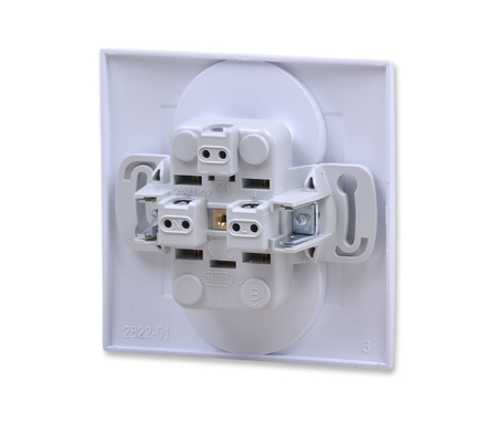 OSPEL SZAFIR GP-2ZZ/00 Gniazdo podwójne z uziemieniem kompletne z ramką