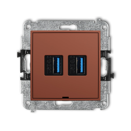 KARLIK MINI 63MGUSBBO-6 Mechanizm gniazda podwójnego 2xUSB A-A 3.0, bez pola opisowego