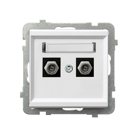OSPEL SONATA GPA-2RF/m/00 Gniazdo antenowe typu F podwójne biały