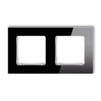 KARLIK ICON 12-0-IRSK-2 Ramka uniwersalna podwójna kwadratowa - efekt szkła (ramka: czarna; spód: biały)