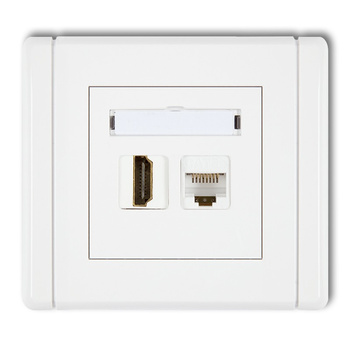 KARLIK FLEXI FGHK  Gniazdo pojedyncze HDMI 2.0 +  Gniazdo komp. poj. 1xRJ45