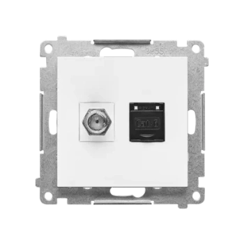Kontakt-Simon 55 Gn. ant. typu „F” + RJ45 kat.6 (moduł) TASFRJ45.01/111
