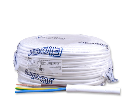 ELPAR Przewód kabel H03VV-F OMYżo 300/300V 3x1 mm2 biały 5901854409832