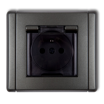 KARLIK FLEXI 11FGPB-1zdp  Gniazdo bryzgoszczelne z uziemieniem 2P+Z (klapka dymna