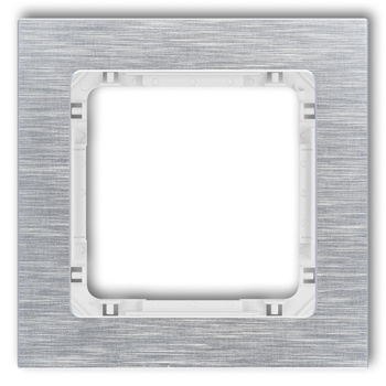 KARLIK DECO 7-0-DRA-1 Ramka uniwersalna pojedyncza - aluminium szczotkowane (ramka: srebrna; spód: biały)