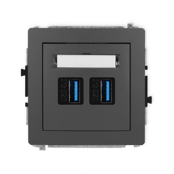 KARLIK DECO 28DGUSB-6  Gniazdo podwójne 2xUSB A-A 3.0
