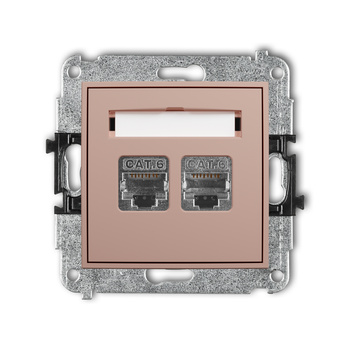KARLIK ICON 62IGK-6 Mechanizm gniazda komputerowego podwójnego 2xRJ45, kat. 6, ekranowany, 8-stykowy