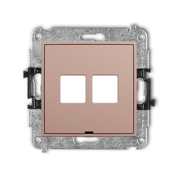 KARLIK MINI 62MGMBO-2P Mechanizm gniazda multimedialnego podwójnego bez modułu, bez pola opisowego (standard Keystone)