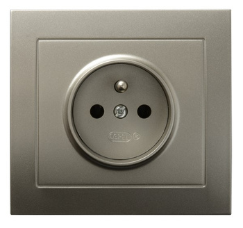 OSPEL KIER GP-1WZ/45 Gniazdo pojedyncze z uziemieniem satyna