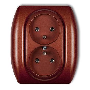 KARLIK TREND 9GP-2z Gniazdo podwójne z uziemieniem 2x(2P+Z) (bez przesłon torów prądowych)