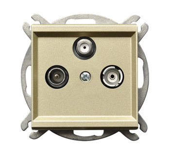 OSPEL SONATA GPA-RSP/m/39 Gniazdo RTV-SAT przelotowe złoty