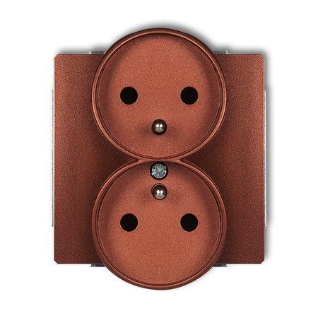 KARLIK DECO 9DGPR-2zp Gniazdo podwójne do ramki z uziemieniem 2x(2P+Z) (przesłony torów prądowych)