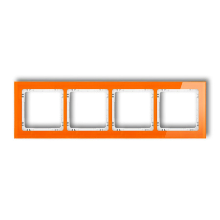 KARLIK DECO 13-0-DRS-4 Ramka uniwersalna poczwórna - efekt szkła (ramka: pomarańczowa; spód: biały)
