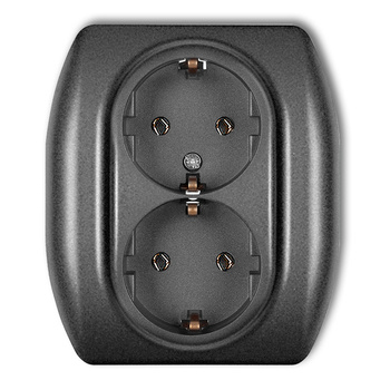 KARLIK TREND 11GP-2s Gniazdo podwójne z uziemieniem SCHUKO 2x(2P+Z) (bez przesłon torów prądowych)