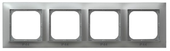 OSPEL IMPRESJA RH-4Y/18 Ramka poczwórna do łączników IP-44 srebro