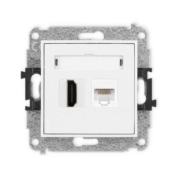 KARLIK MINI MGHK Gniazdo pojedyńcze HDMI 2.0 + gniazda komp. poj. 1xRJ45