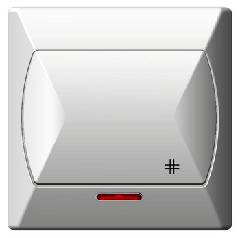 OSPEL AKCENT ŁP-4AS/00 Łącznik krzyżowy z podświetleniem biały