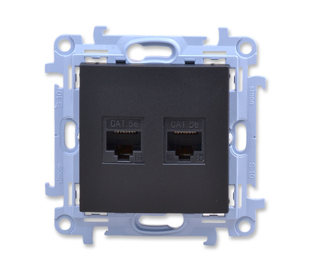 Kontakt Simon 10 c52.01/49 gniazdo komputerowe podwójne rj45 kat. 5e