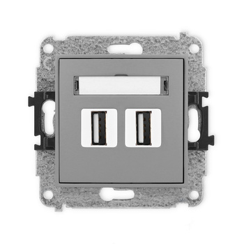 KARLIK MINI 27MGUSB-2  Gniazdo podwójne 2xUSB A-A 2.0