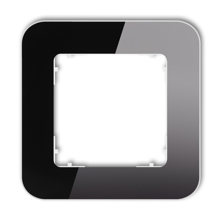 KARLIK ICON 12-0-IRSZ-1 Ramka uniwersalna pojedyncza zaokrąglona - efekt szkła (ramka: czarna; spód: biały)