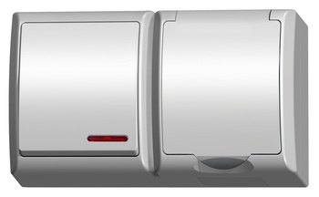 Ospel fala ZH-Ł1SG/00/w Łącznik jednobiegunowy podświetlany + gniazdo