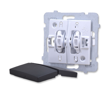 OSPEL AS ŁP-10G/m/33 Łącznik podwójny schodowy czarny metalik