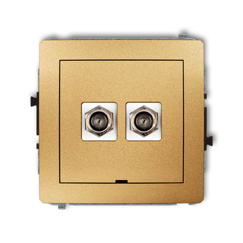 KARLIK DECO 29DGFBO-2  Gniazdo antenowe podwójne typu F (SAT) niklowany