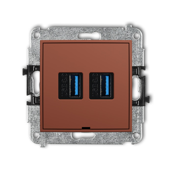 KARLIK ICON 63IGUSBBO-6 Mechanizm gniazda podwójnego 2xUSB A-A 3.0, bez pola opisowego