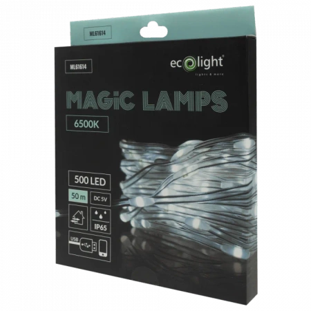 PLASTROL Lampki T-01095 Magiczne lampki 500 led 6500K 50m DC5V
