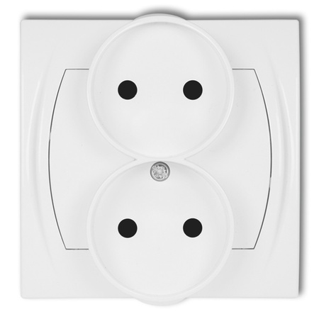 KARLIK LOGO LGPR-2p  Gniazdo podwójne do ramki poziomej bez uziemienia 2x2P (przesłony torów prądowych)
