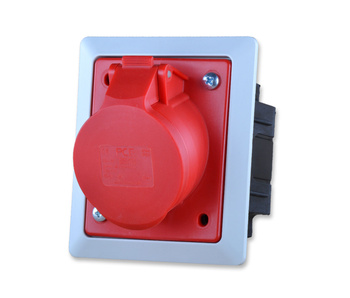 Pce 415-6 pkr gniazdo tablicowe skośne z puszką podtynkowa i ramką