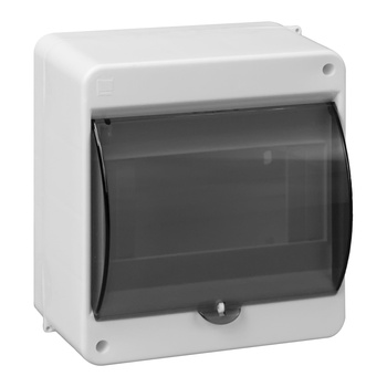 Obudowa modułowa natynkowa S-6, z szybką dymną, ze złączką N+PE, biała, IP40