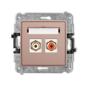 KARLIK ICON 62IGRCA-2 Mechanizm gniazda podwójnego RCA (typu cinch - biały i czerwony, pozłacany)