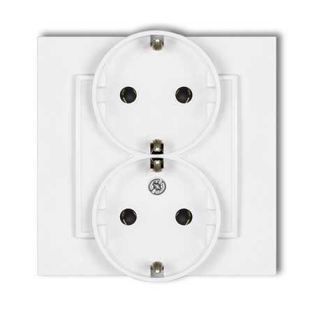 KARLIK MINI MGP-2s  Gniazdo podwójne z uziemieniem SCHUKO 2x(2P+Z) (bez przesłon torów prądowych)