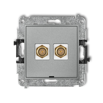 KARLIK MINI 7MGFBO-2.1  Gniazdo antenowe podwójne typu F (SAT) pozłacany