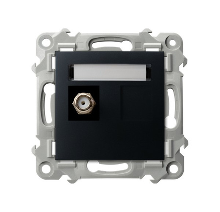 OSPEL SZAFIR GPA-1ZF/m/33 Gniazdo antenowe typu F pojedyncze czarny