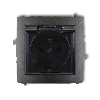 KARLIK DECO 11DGPB-1zdp  Gniazdo bryzgoszczelne z uziemieniem 2P+Z (klapka dymna