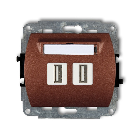 KARLIK TREND 9GUSB-6  Gniazdo podwójne 2xUSB A-A 3.0