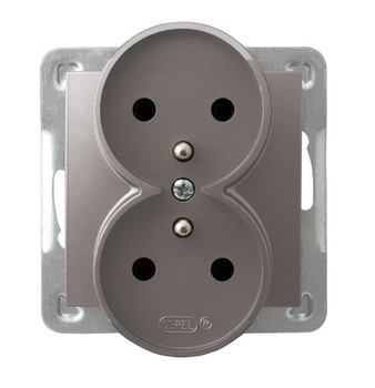 OSPEL IMPRESJA GP-2YRAZ/m/23 Gniazdo podwójne z uziemieniem, moduł