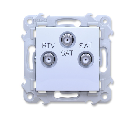 Ospel szafir gpa-z2s/m/00 gniazdo rtv-sat z dwoma wyjściami satelitarnymi