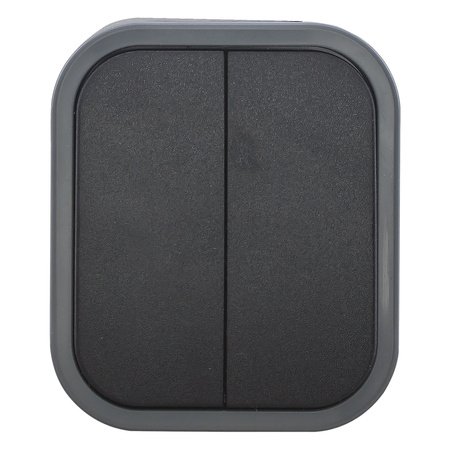 Łącznik n/t świecznikowy B2, 10A, 250V, IP54, WNT-2B2, szary/czarny