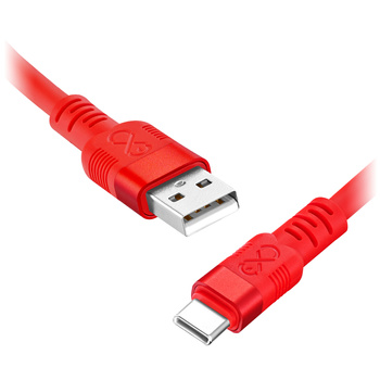 Kabel USB-A - USB-C eXc WHIPPY Pro, 2M, 60W, szybkie ładowanie, kolor mix neonowy
