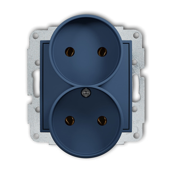 KARLIK MINI 64MGPR-2 Mechanizm gniazda podwójnego do ramki bez uziemienia 2x2P (bez przesłon torów prądowych)